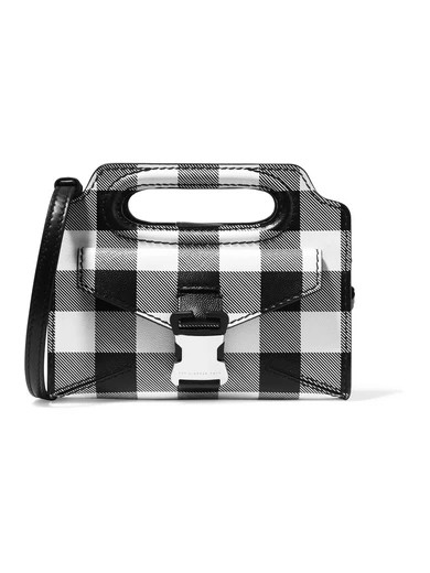 Christopher Kane - Gingham Textured-leather Shoulder Bag - Black | NET-A-PORTER (US)