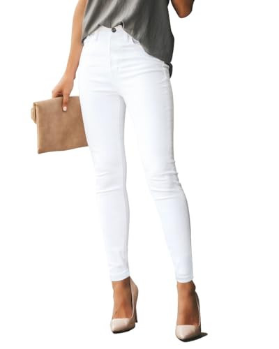 POTILI White Jeans Women High Waisted Jeans Butt Lifting Skinny Stretch Denim Pants | Amazon (US)