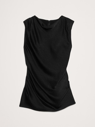 Hammered Satin Draped Top | Banana Republic (US)