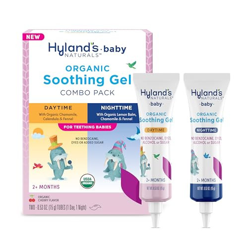 Hyland's Baby Organic Day and Night Soothing Gel Combo Pack, Cooling Gel for Oral Discomfort, Easy-to-Apply, Ages 2 Months and Up, 1.06 Ounce (2 Tubes of 0.53 oz.) | Amazon (US)