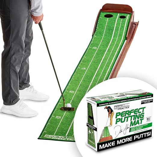 Amazon.com : PERFECT PRACTICE Putting Mat - Indoor Golf Putting Green with 1/2 Hole Training for ... | Amazon (US)