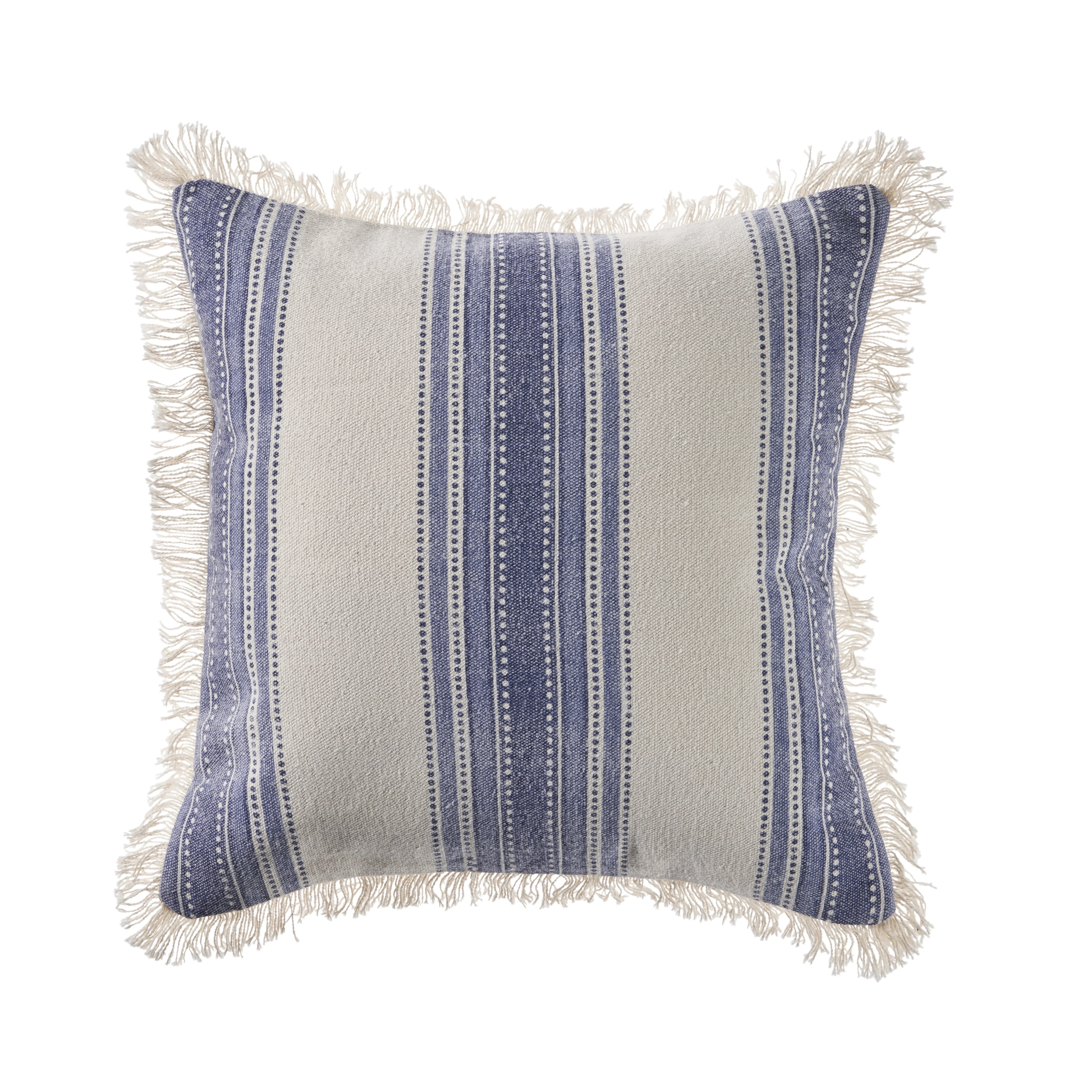 Ox Bay Surey Navy/Ivory Striped Cotton Adult Decorative Throw Pillow | Walmart (US)