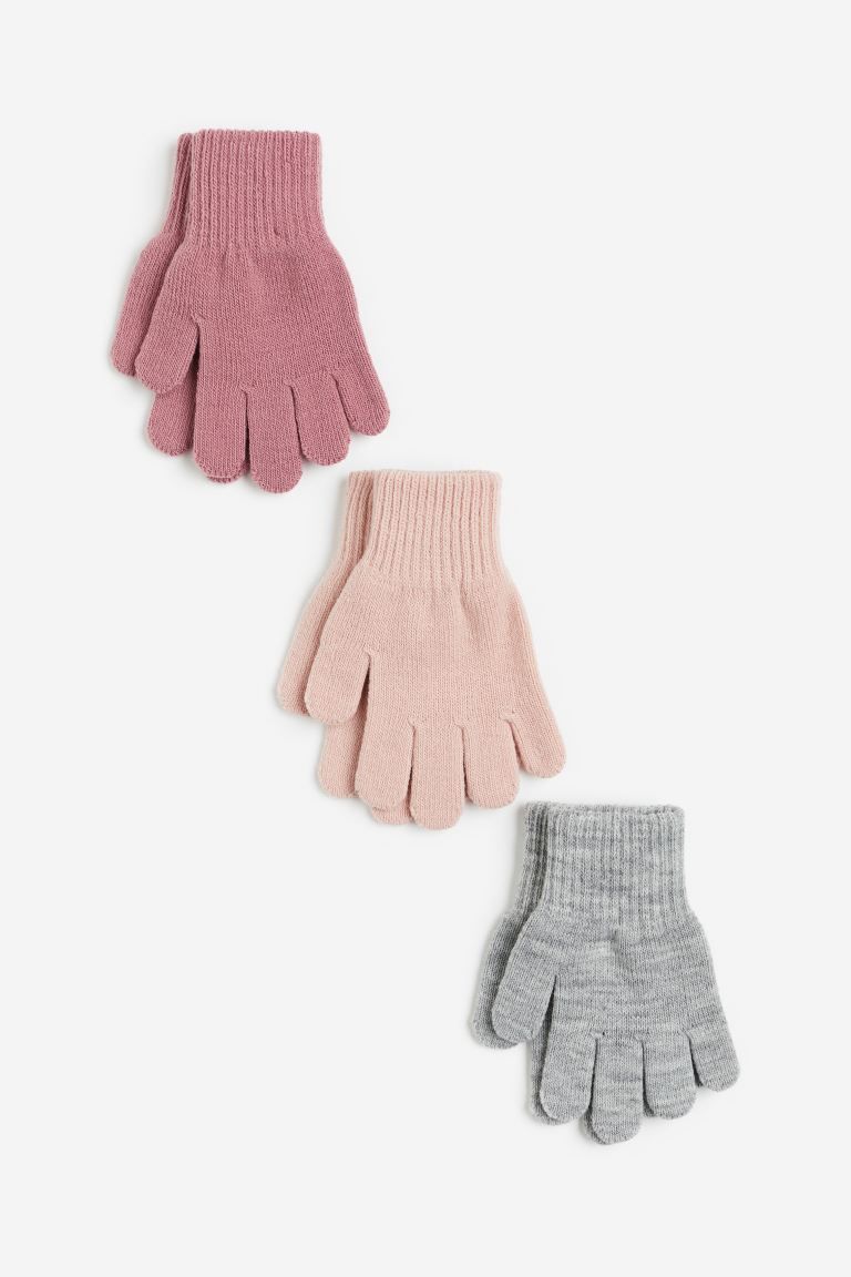 3-pack Gloves - Dusty rose/light pink - Kids | H&M US | H&M (US + CA)