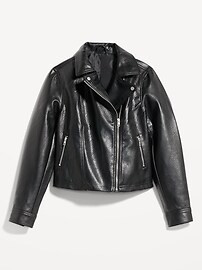 Faux-Leather Biker Jacket for Women | Old Navy (US)