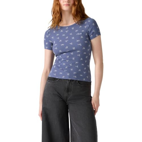 Levi's Women's Hayes Short-Sleeve T-Shirt (Also Available in Plus), (New) Lydia Tossed Floral Blue, Large | Amazon (US)