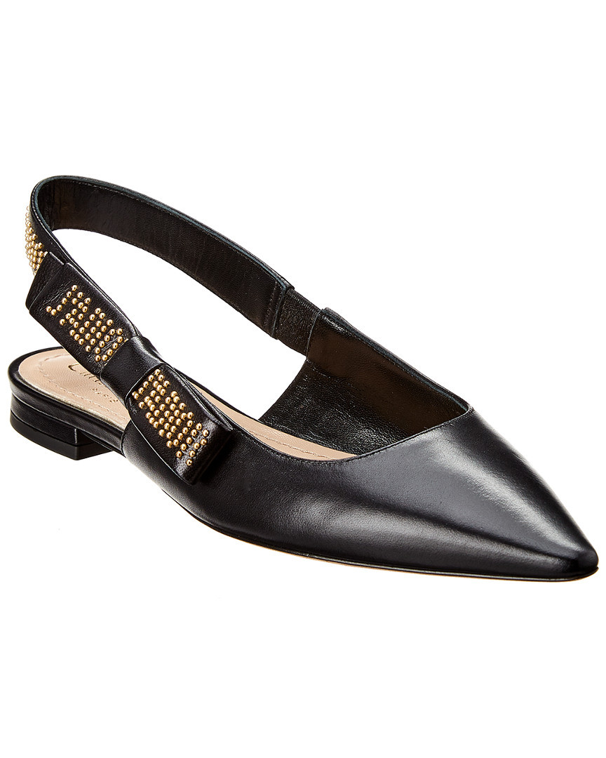Dior Studded Leather Slingback Flat | Gilt