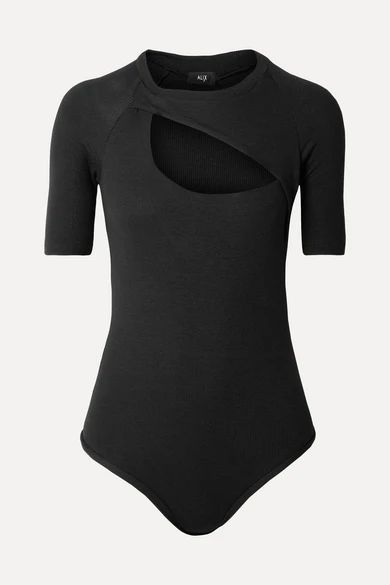 Alix - Sloan Cutout Ribbed Stretch-modal Thong Bodysuit - Black | NET-A-PORTER (US)