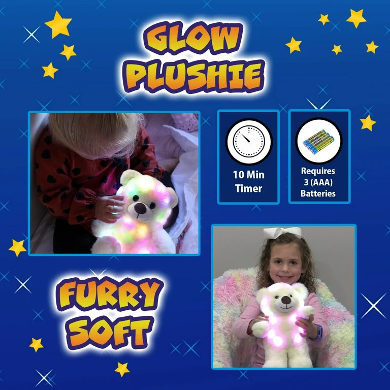 Light-up Teddy Bear Set Stuffed Animal LED Plush Sleep Toy Children Christmas Gift, Rainbow | Walmart (US)