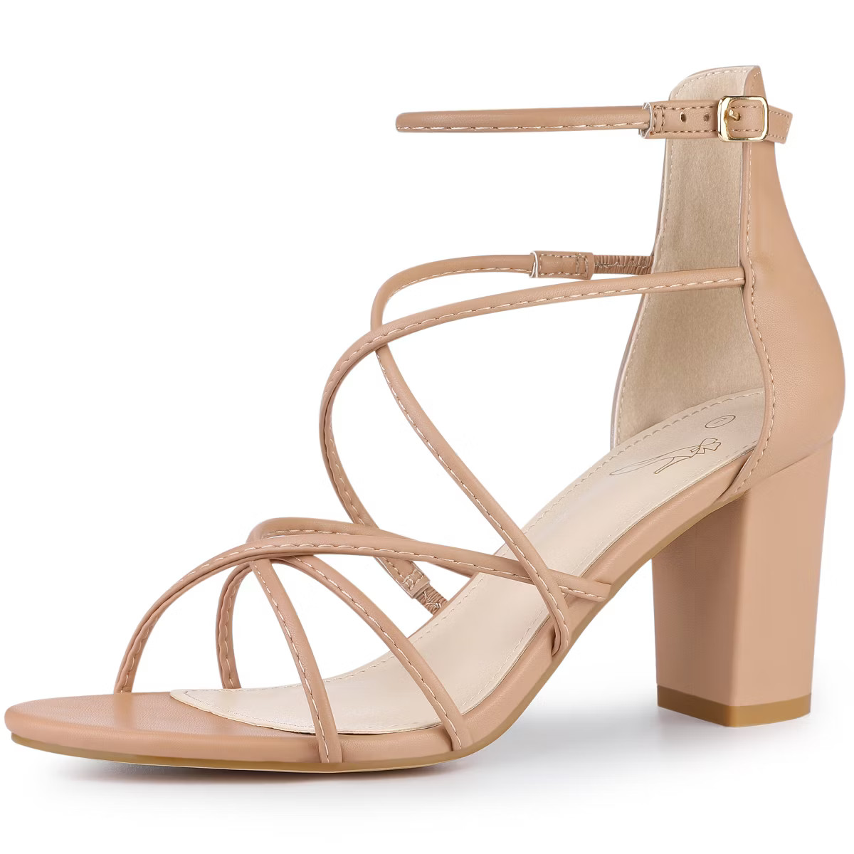 Perphy Women Crisscross Open Toe Strappy Strap Chunky Heels Sandals | Target