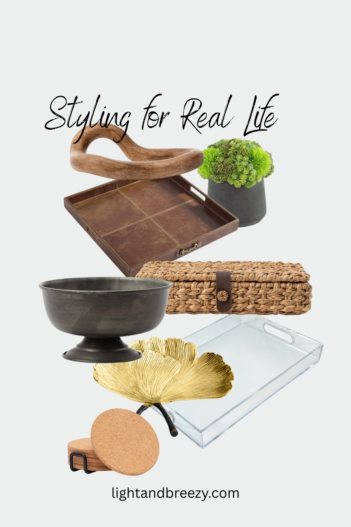 Coffee table styling for real life - when you actually use your coffee table! Shop this functional coffee table decor featuring woven storage basket, clear acrylic tray (wipeable!), charcoal iron bowl, leather tray, brass catch all, cork coasters with holder, and faux succulent plant. Perfect for coffee table decor with kids, pets, or anyone who eats on the couch. These durable, practical pieces look intentional while handling daily use. No more choosing between style and function.
#coffeetabledecor #coffeetablestyling #reallifestyling #functionalstyle #coffeetabledecorideas #decoratingcoffeetables #coffeetableforlife #practicalhomedecor #coffeetablestyleideas #livingroomdecor #modernhome #familyfriendlydecor #petfriendlydecor #coffeetable #durablehomedecor #acrylictray #wovenbasket #ironbowl #leathertray #brassdecor #corkcoasters #fauxsucculent #coffeetabledecorlivingroom #homestyling #homedecor #organizeddecor #storageideas #coffeetableorganization #easycareplants #wipeable #kidfriendly #petfriendly #coffeetableideas #stylingcoffeetable #moderncoffeetabledecor #practicalstyle #ltkhome #shopltk #amazonhome #targetstyle #coffeetableinspo #homeaccents #functionaldesign #decorideas #coffeetablelook #reallifedecor 

 #LTKHome