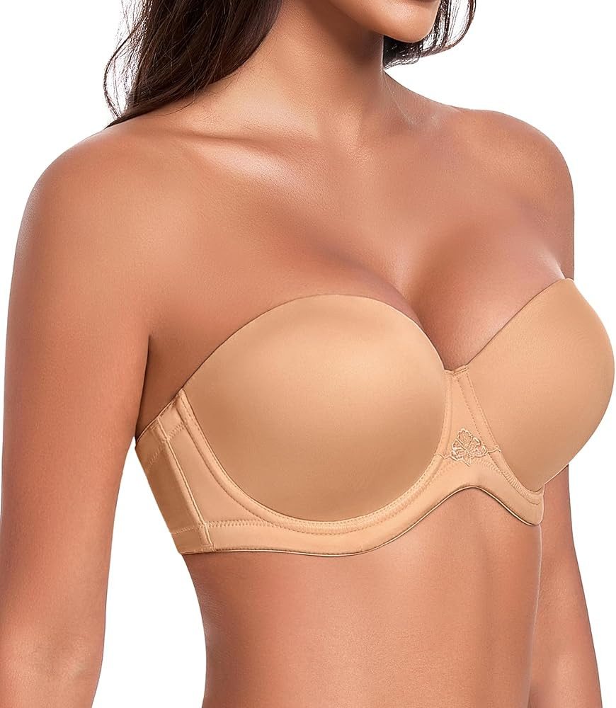 HACI Full Coverage Strapless Bra for Large Bust Contour Underwire Plus Size Convertible Multiway | Amazon (US)