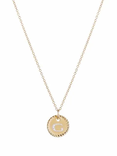 18kt yellow gold Initial G diamond charm necklace | Farfetch (US)