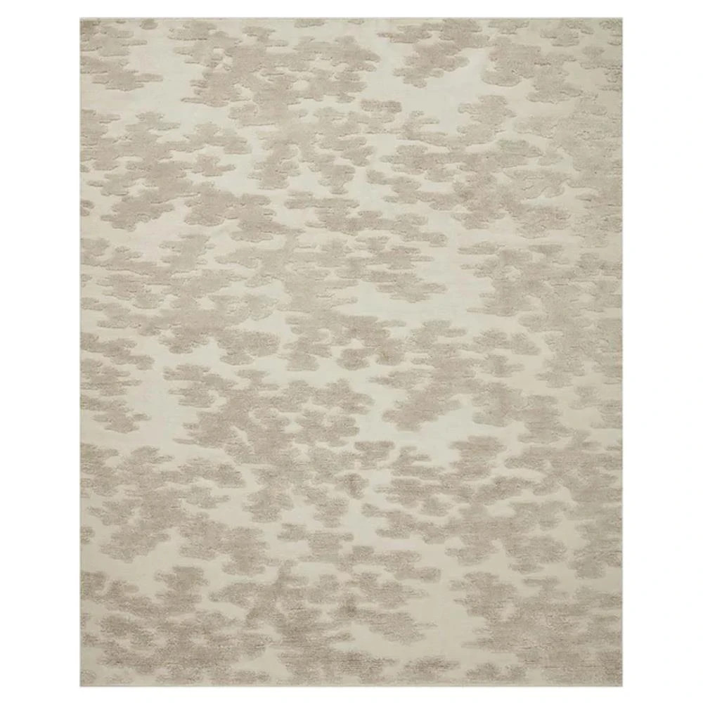 Meliora Modern Classic Beige Wool Patterned Hand Knotted Rug - 2'x3' | Kathy Kuo Home