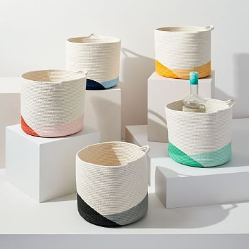 Closed Mondays Woven Bucket Basket | West Elm (US)