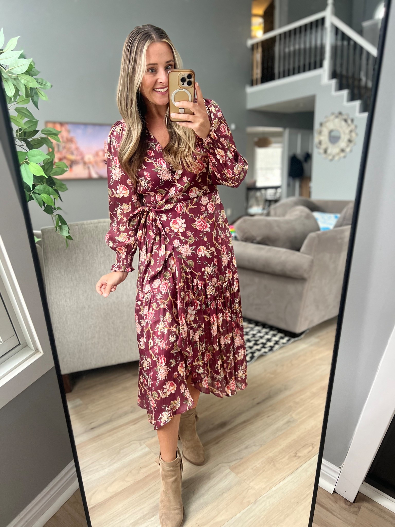 Gorgeous wrap dress! 💃 size down if smaller chested. I’m wearing a small  

#LTKOver40 #LTKSaleAlert #LTKWorkwear