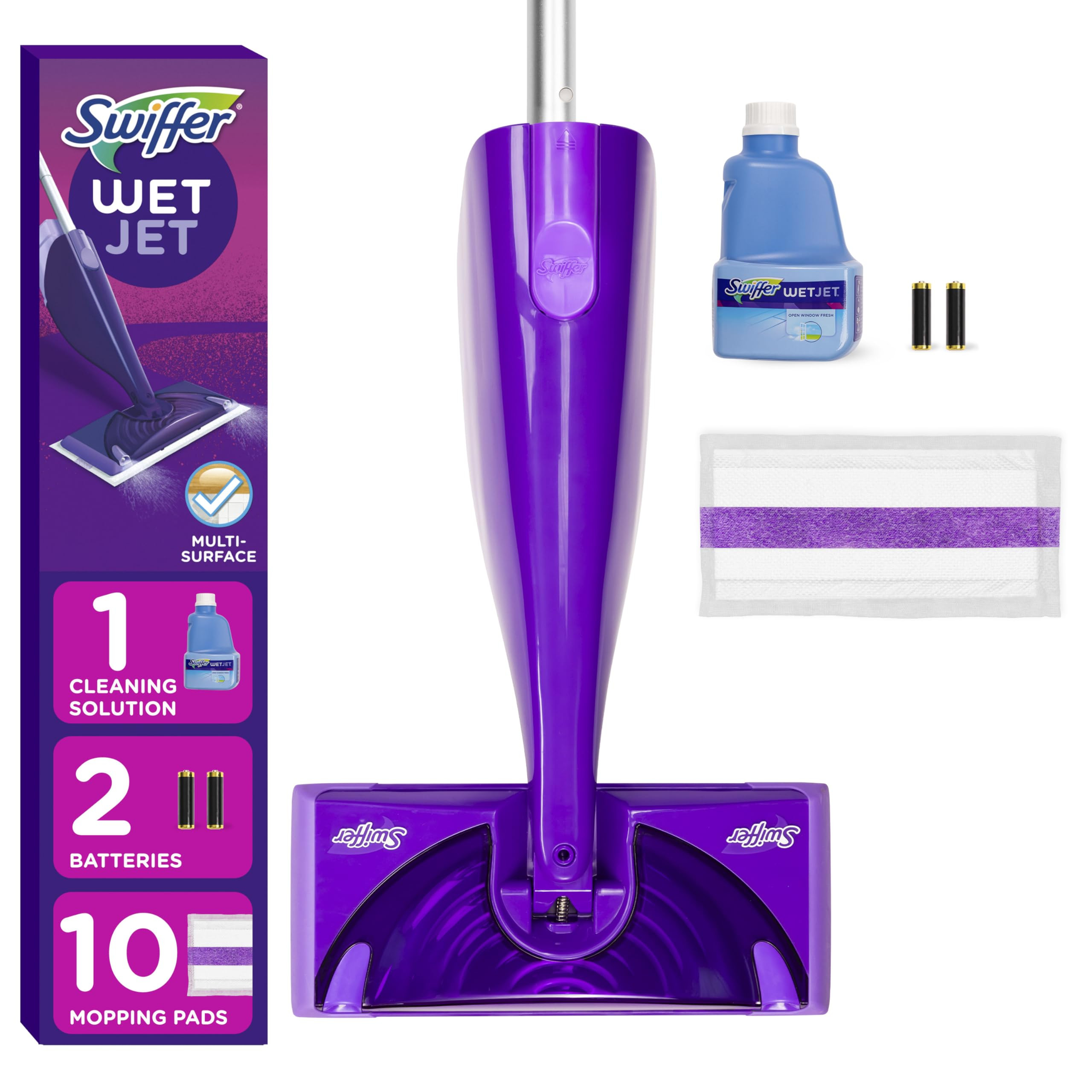 Swiffer WetJet Hardwood and Floor Spray Mop Cleaner Starter Kit, Includes: 1 Power Mop, 10 Pads, ... | Amazon (US)
