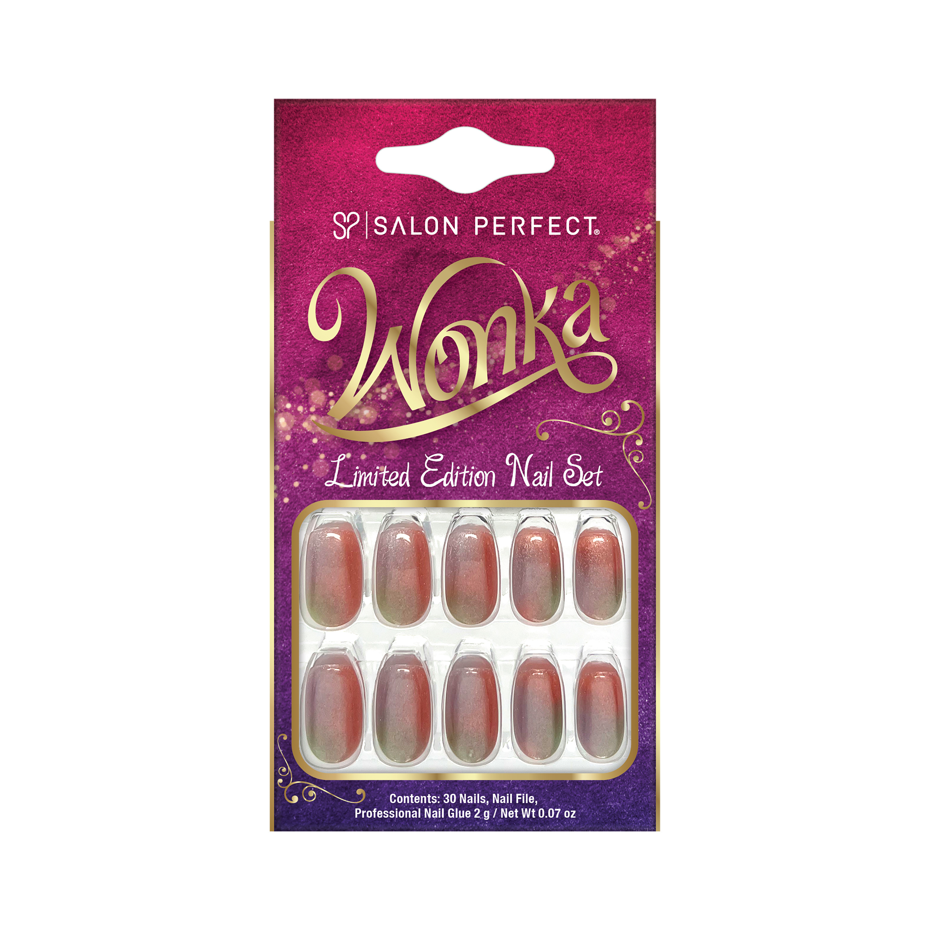 Salon Perfect Wonka Press On Nails 240 Magnetic Tie-Dye, File & Glue Included, 30 Nails | Walmart (US)