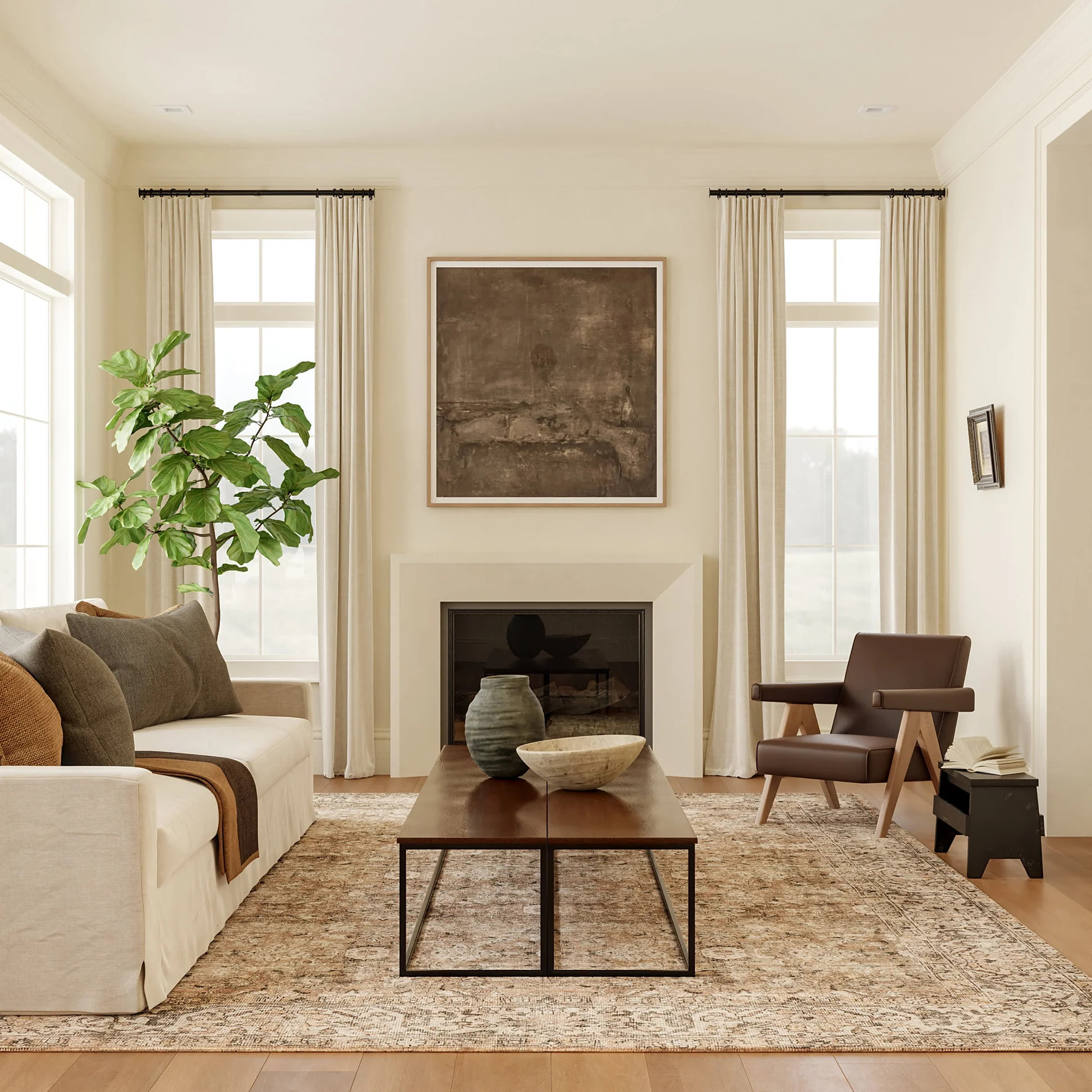 Westfield Antiqued Jute-Blend Rug | Dark Beige | Rugs USA