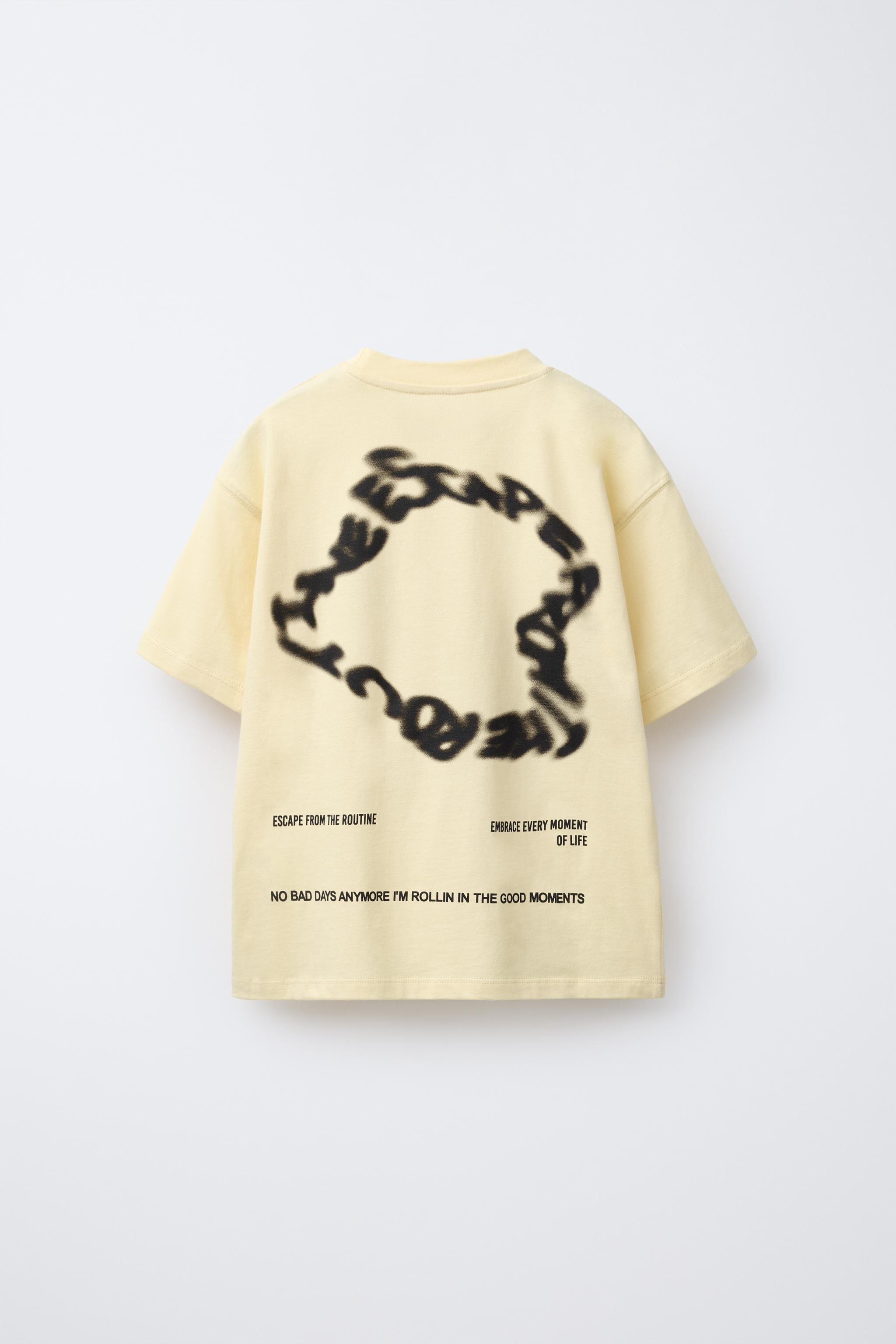 RAISED TEXT PRINT T-SHIRT | Zara US