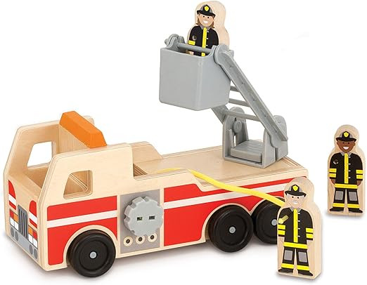 Melissa & Doug Wooden Fire Truck With 3 Firefighter Play Figures | Amazon (US)