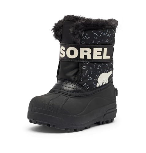 Sorel Youth Unisex Little Snow Commander Winter Boot, Black/Bright Red, 13 | Amazon (US)