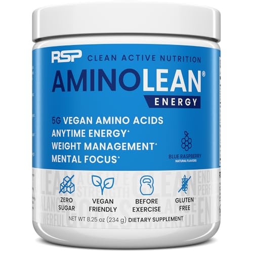 RSP NUTRITION AminoLean Pre Workout Powder, Amino Energy & Weight Management with Vegan BCAA Amino Acids, Natural Caffeine, Preworkout Boost for Men & Women, 30 Serv | Amazon (US)