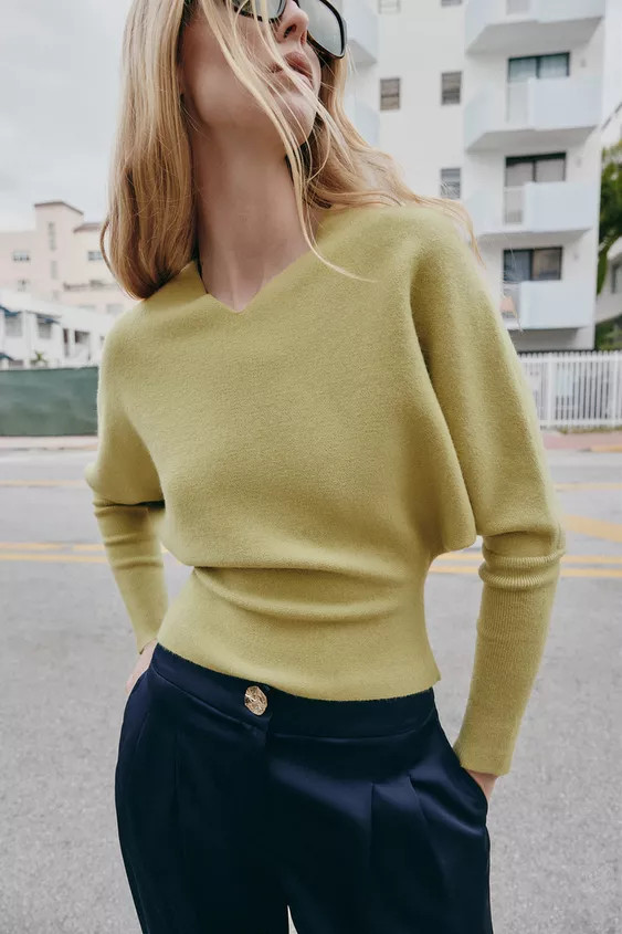 V-NECK KNIT JUMPER | Zara Canada