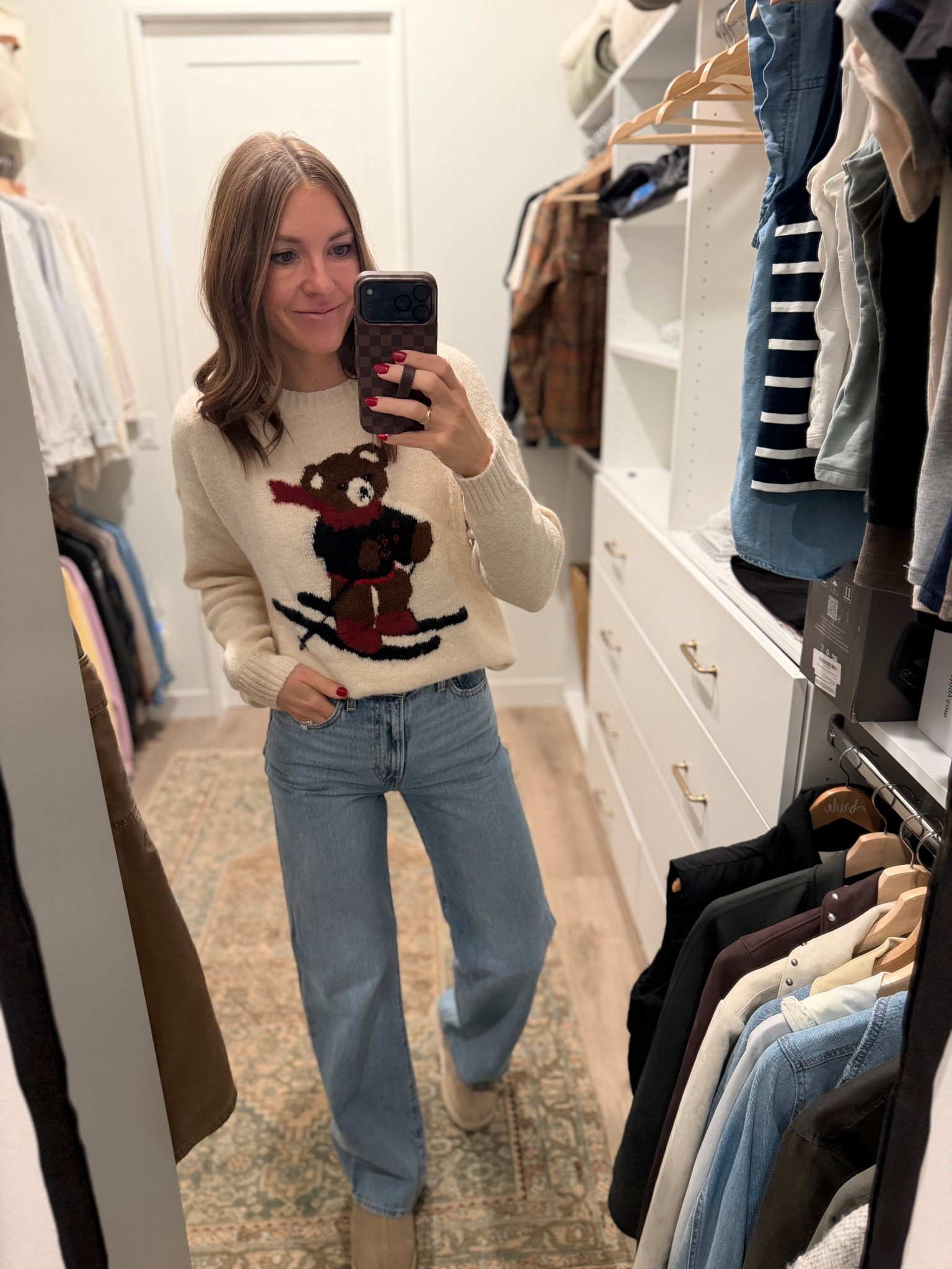 Teddy bear sweater is back in stock! Super soft and cute for winter. Oversized fit, wearing a S  

#LTKHoliday #LTKFindsUnder50 #LTKSeasonal