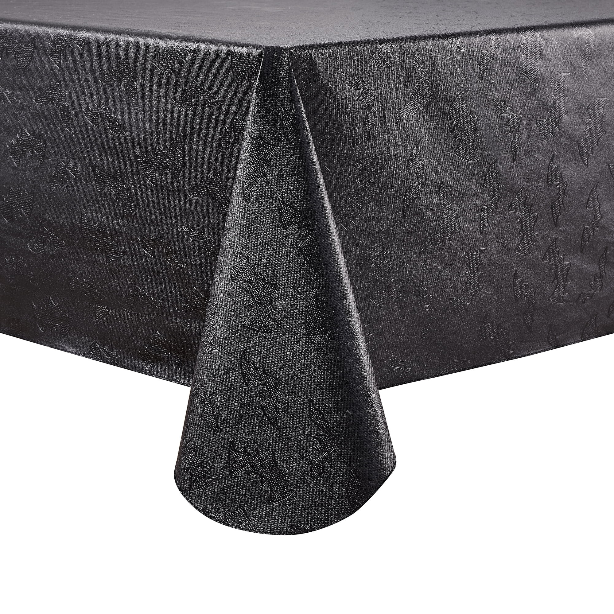 Way To Celebrate Halloween PEVA Tablecloth, Indoor & Outdoor Gothic Decoration 60" x 84" Black Ba... | Walmart (US)