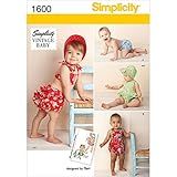Amazon.com: Simplicity 1600 Vintage Baby Romper Sewing Patterns, Sizes XXS-L : Arts, Crafts & Sew... | Amazon (US)