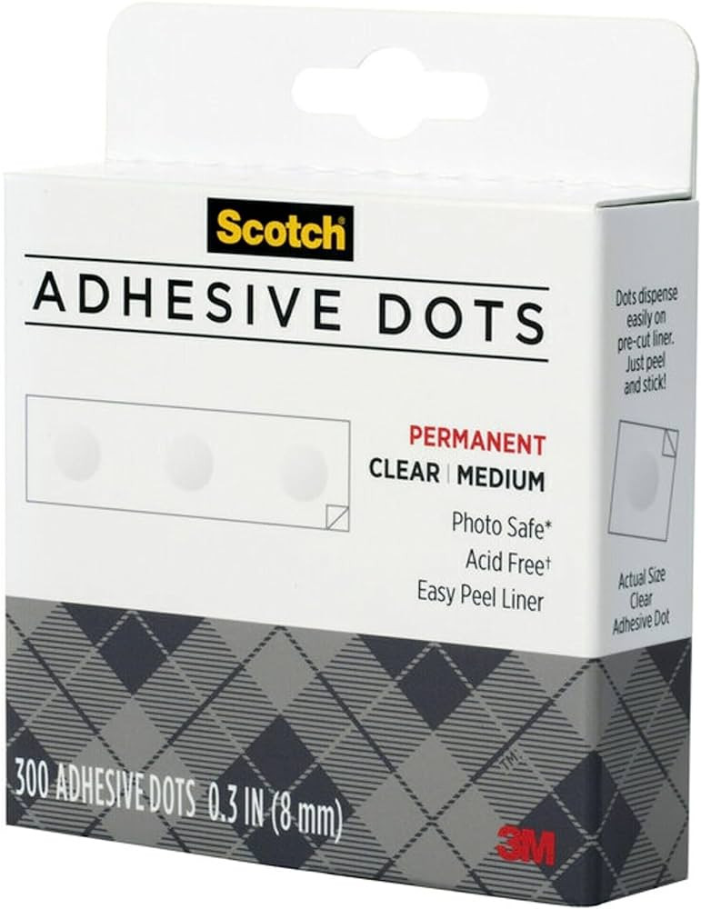 Scotch Adhesive Dots, Medium, 300 Dots/Pack, Easy Dispensing, Permanent, Photo-Safe (010-300M) | Amazon (US)