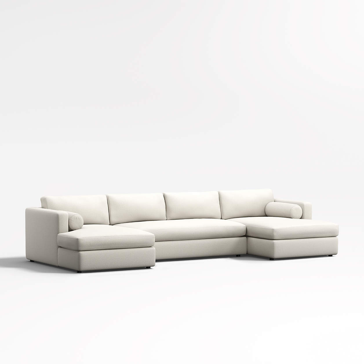 Aris 2-Piece Bench Sectional Sofa with Chaise Lounge + Reviews | Crate & Barrel | Crate & Barrel
