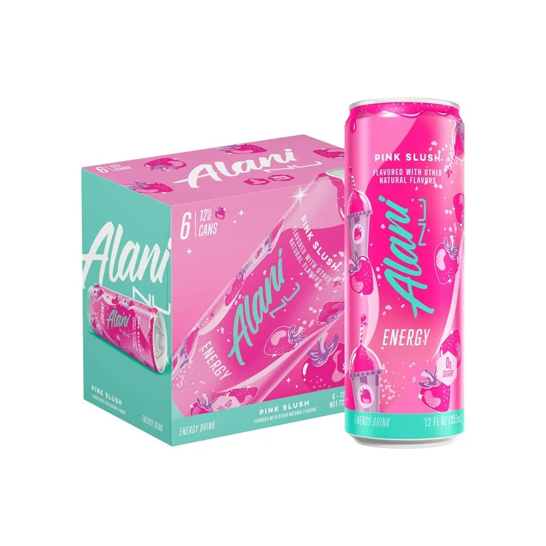 Alani Nu Sugar Free Energy Drink, Pink Slush 12oz Can (6 Pack) | Walmart (US)