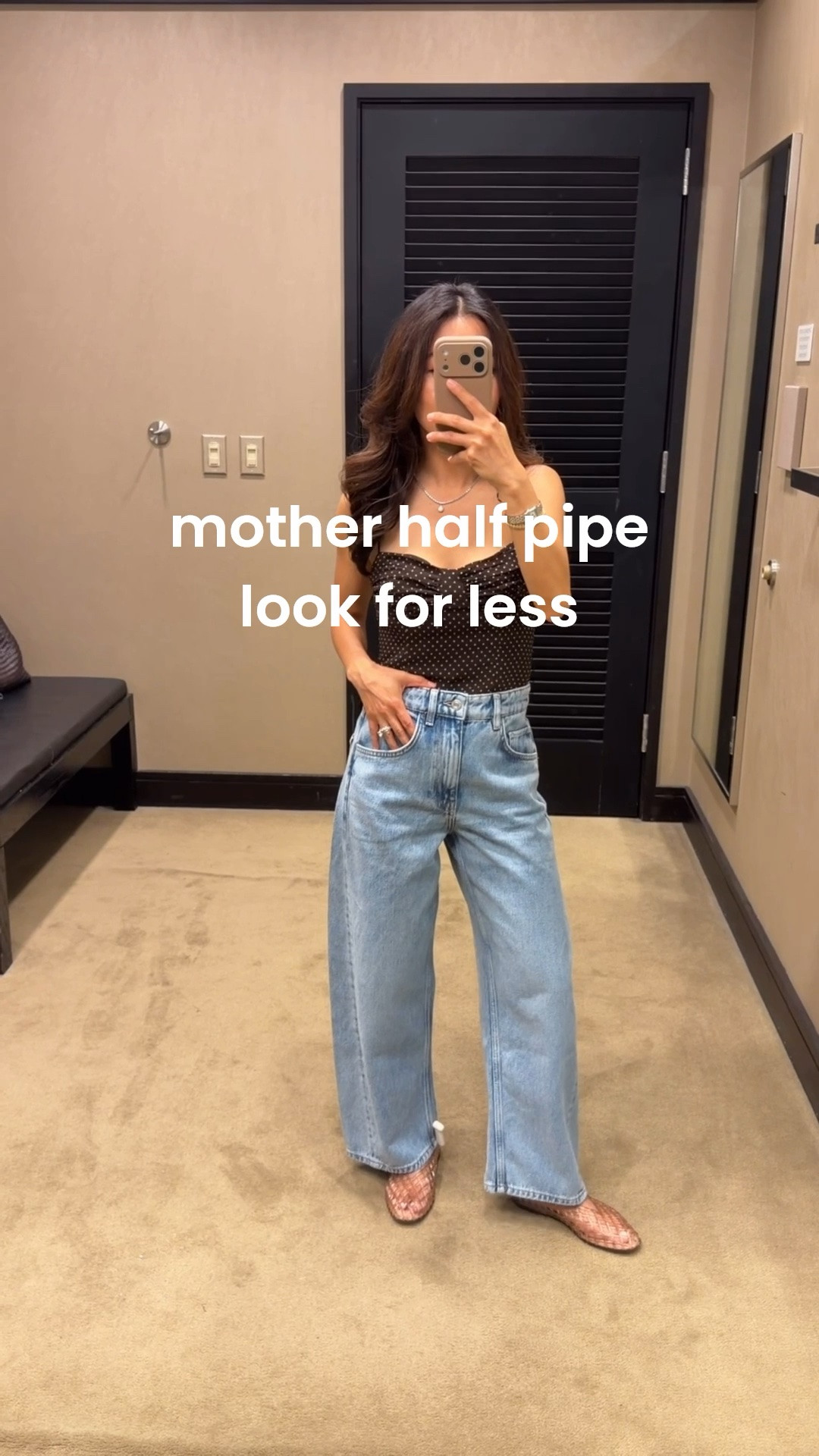 Trying on Mango crop jeans size 0. Fits like a 25, a little big at my waist. Length is good and chic barrel cut, true high waist.

• jelly flats 5 size down. I also tried the Naturalizer flats linked in size 5 and like them a lot! The Naturalizer runs more TTS

• Trying on reformation dot Top 0 the bust area runs small and a little low cut on me, side zipper and tie straps.

Other petite favorite jeans are linked. Size down in the mother lemon twist, tts in the Madewell and Paige.

Petite jeans , nordstorm denim

#LTKPetite #LTKmomlife