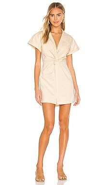 L'Academie The Hirsch Mini Dress in Beige from Revolve.com | Revolve Clothing (Global)