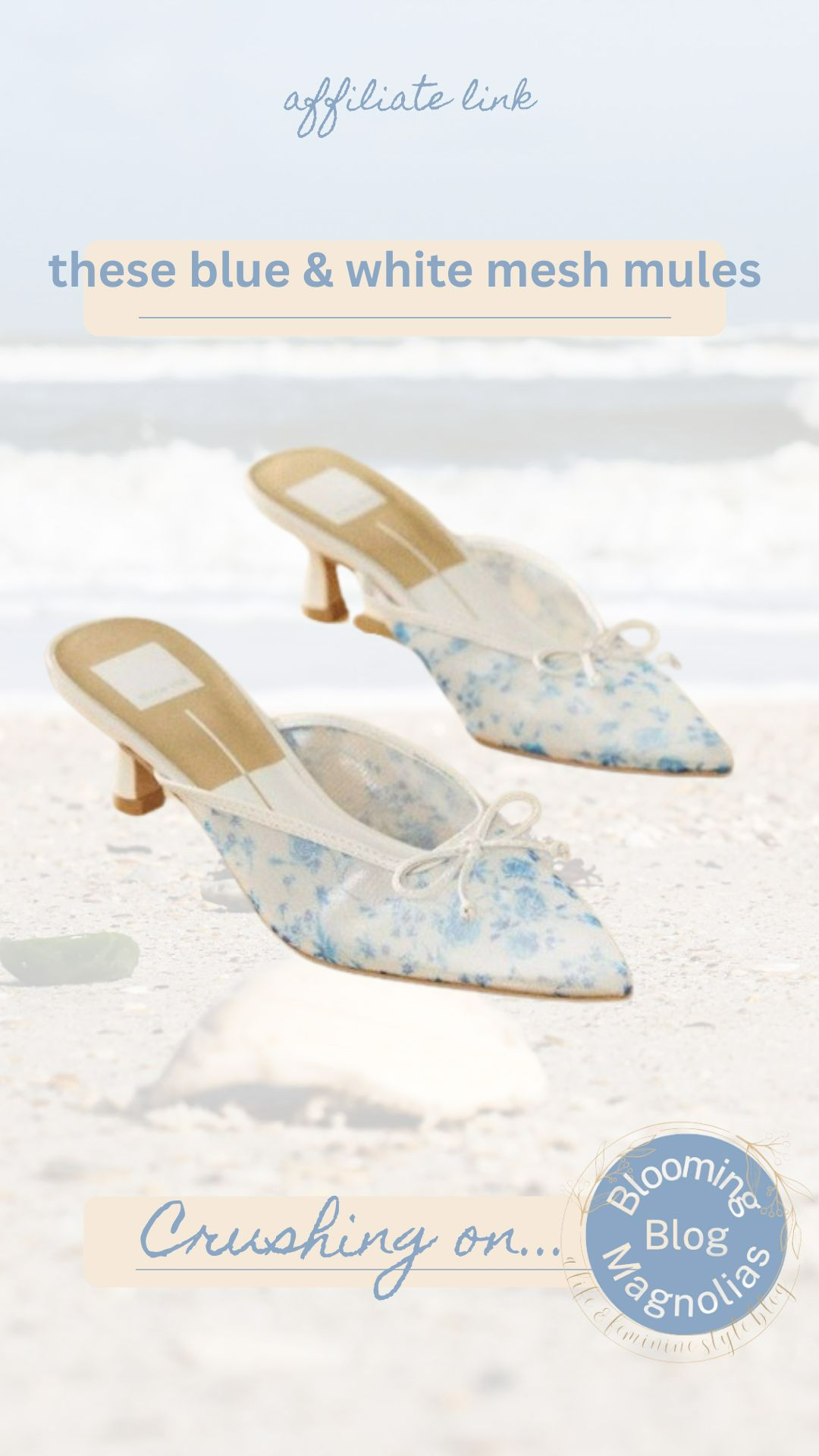 These blue and white floral mesh mules are perfect for spring!!! Only $35! 

 