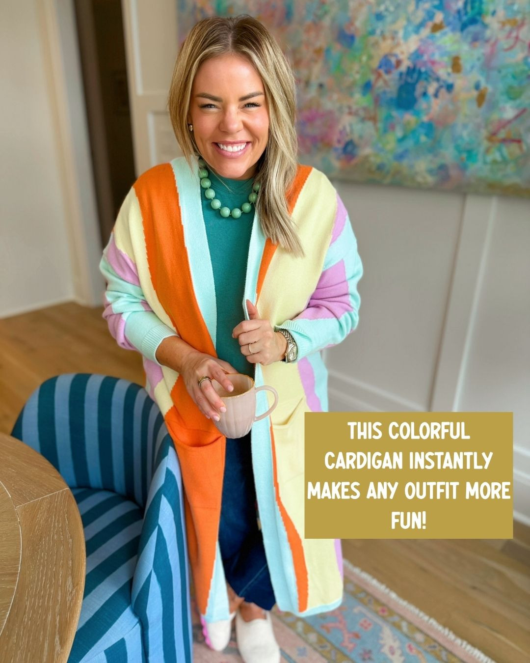 This colorful cardigan instantly makes any outfit more fun!!

#LTKgrwm #LTKootd #LTKmomlife