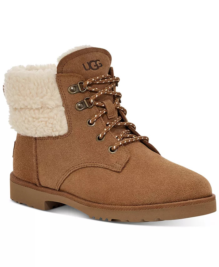 Women's Romely Heritage Lace-Up Plush-Cuff Boots | Macy's