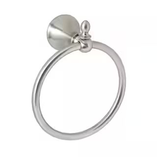 Antica Towel Ring in Satin Nickel | The Home Depot
