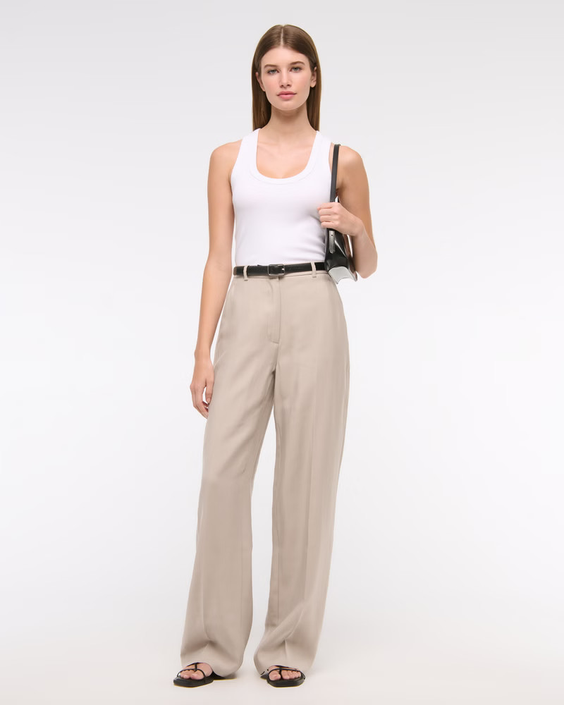 Women's Drapey Tailored Wide Leg Pant | Women's New Arrivals | Abercrombie.com | Abercrombie & Fitch (UK)