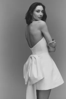 Sachin & Babi Grace Strapless Back-Bow Mini Dress | Anthropologie (US)