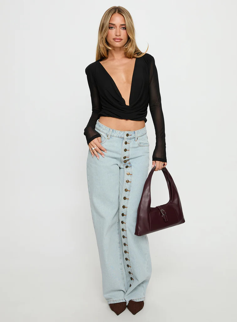 Penny Mid Rise Straight Leg Jeans Light Denim | Princess Polly US