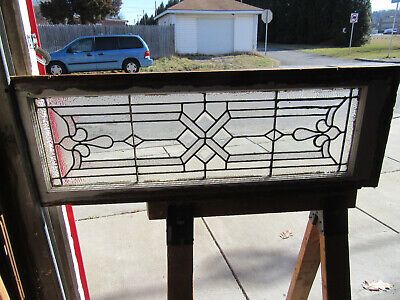 ~ ANTIQUE STAINED GLASS TRANSOM WINDOW ~ 44 x 16.5 ~ ARCHITECTURAL SALVAGE | eBay US