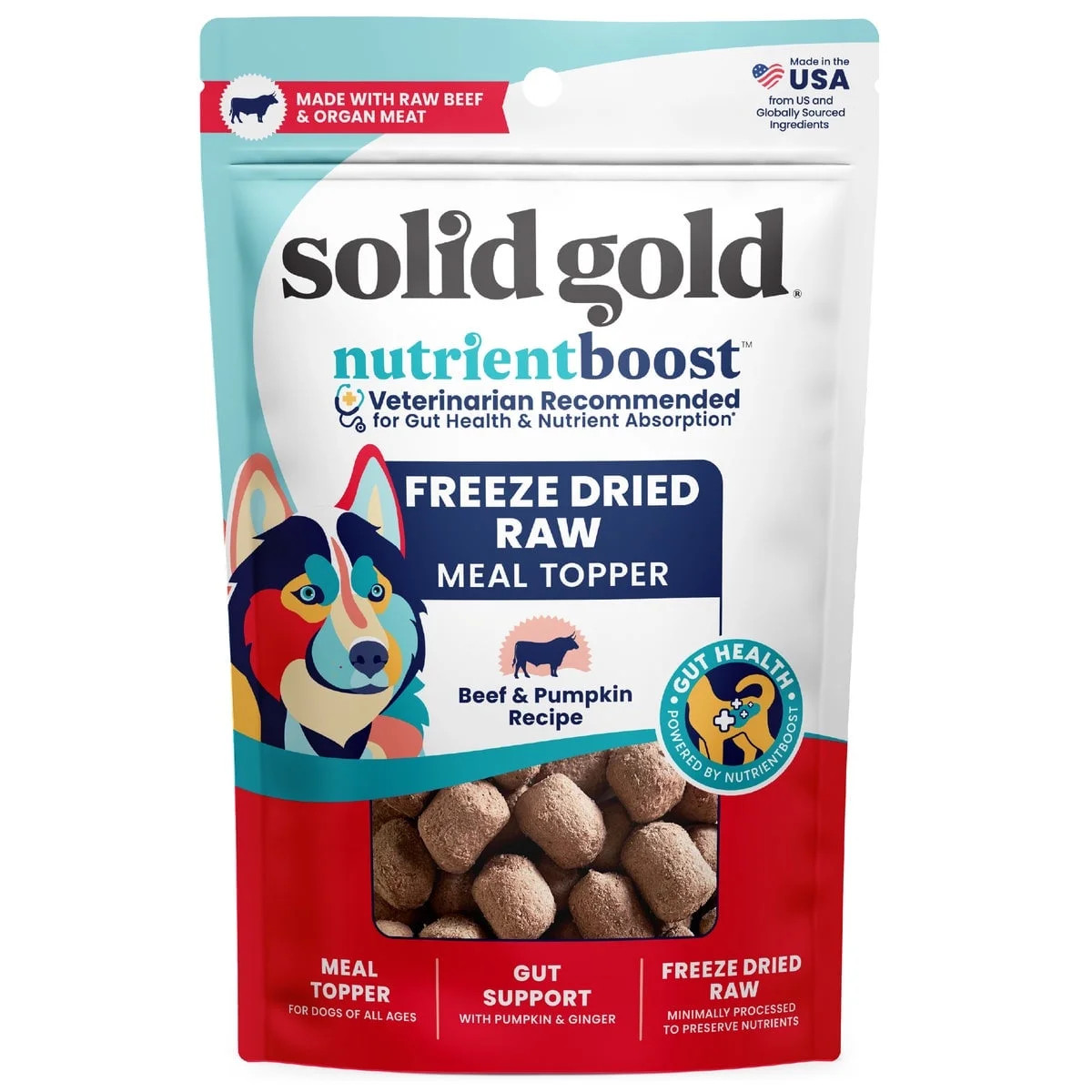 Solid Gold Real Beef & Pumpkin Freeze-Dried Raw Meal Dog Food Topper, 5.5-oz bag - Walmart.com | Walmart (US)