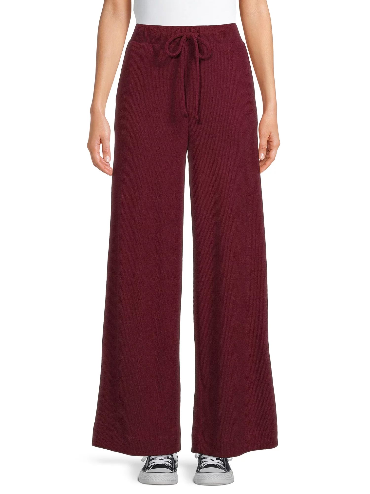 The Get Women's Wide Leg Ribbed Pants | Walmart (US)