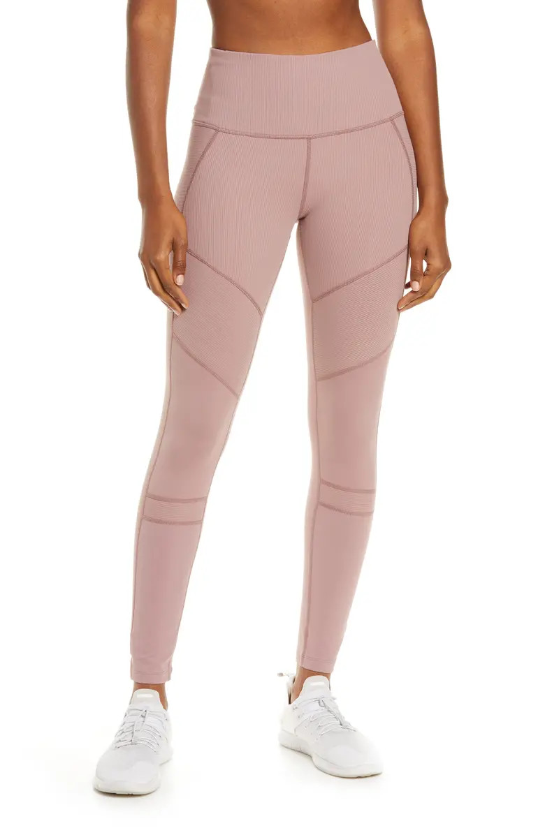 Moto Ribbed High Waist Ankle Leggings | Nordstrom