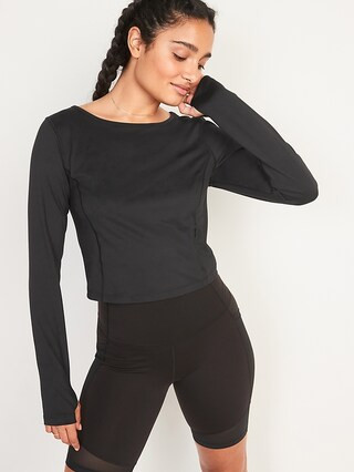 PowerSoft Long-Sleeve Cropped Performance Top for Women | Old Navy (US)