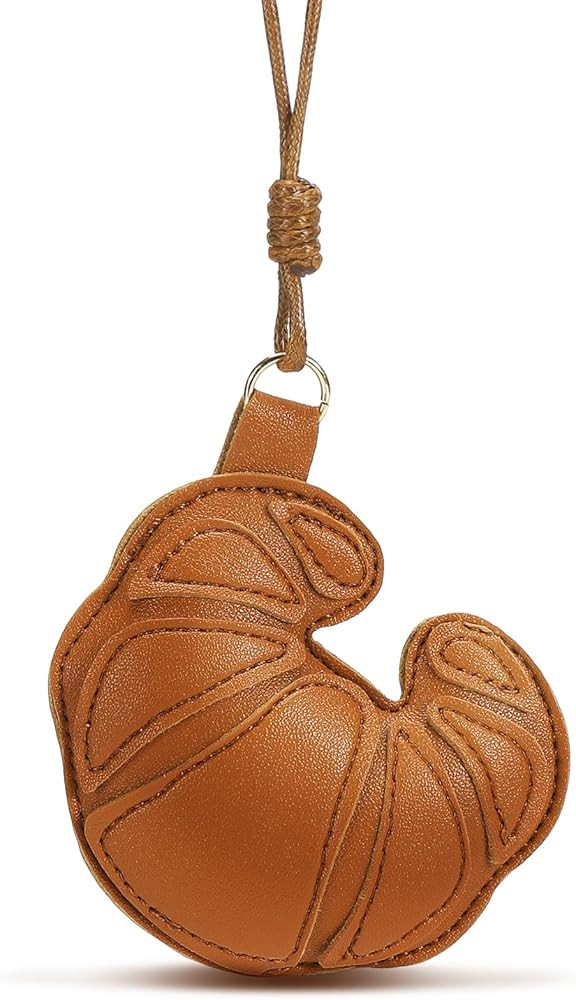 Leather Horn Bag Charm Keychain for Bag Cute Bread Keychain Accessory for Women Backpack Car Purs... | Amazon (US)