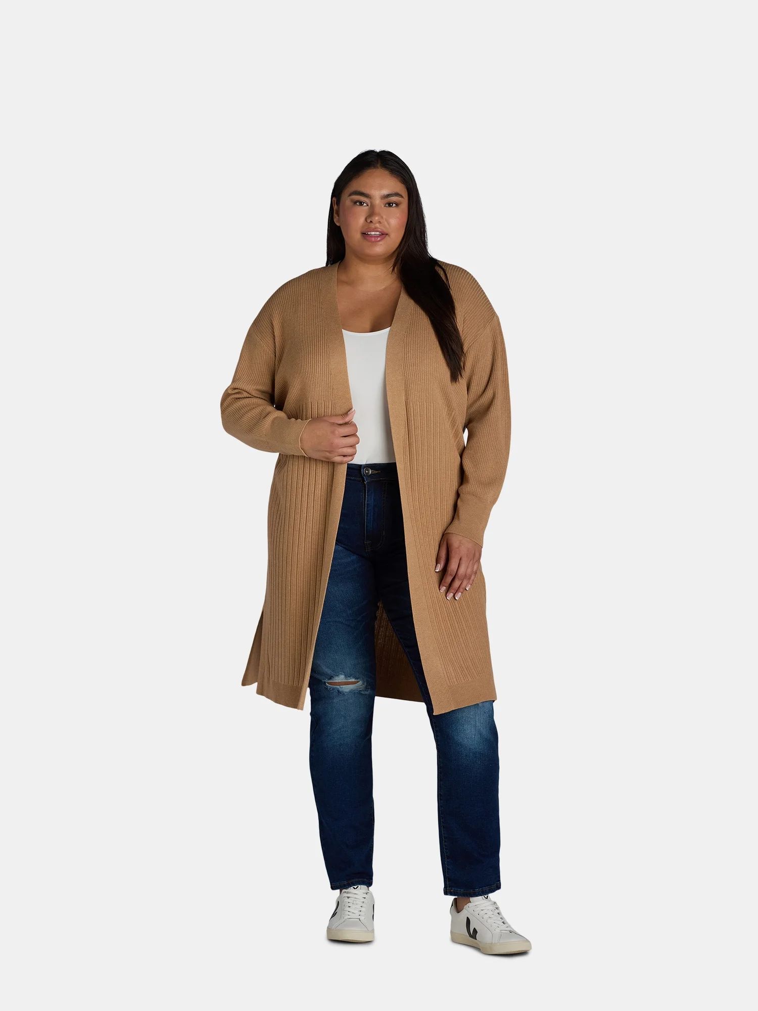 Terra & Sky Women's Plus Size Open Front Duster Cardigan, Lightweight; Sizes 0X-4X | Walmart (US)