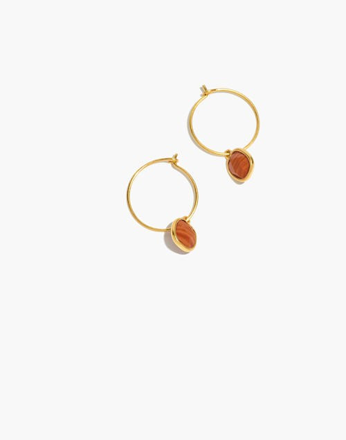 Stone Collection Small Wire Hoop Earrings | Madewell